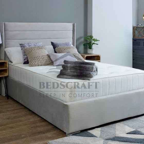 Quattro Fabric Wingback Bed